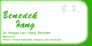 benedek hang business card